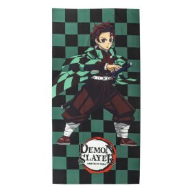   Demon Slayer Green fürdőlepedő, strand törölköző 70x140cm (Fast Dry)