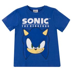   Sonic a sündisznó Blue Head gyerek rövid póló, felső 6 - 12 év / 116 - 152 cm