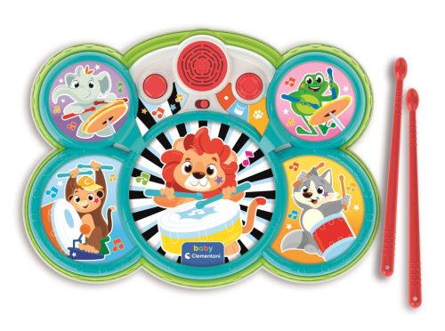 Színes Animal baba dobfelszerelés Clementoni
