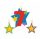 Színes Star 7-es számgyertya csillagokkal