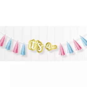 Fiú vagy Lány The Big Reveal rojtos girland 240 cm