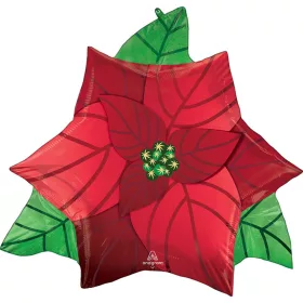 Mikulásvirág Red fólia lufi 66 cm