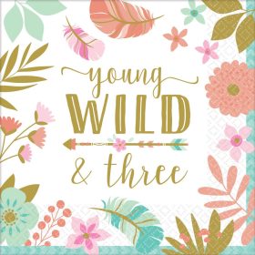 Happy Birthday 3 Boho szalvéta 16 db-os 33x33 cm