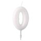 Fehér White csillámos gyertya 0-ás 6,5 cm