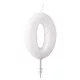 Fehér White csillámos gyertya 0-ás 6,5 cm