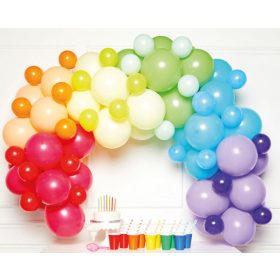 Színes Rainbow léggömb, lufi girland 78 db-os szett