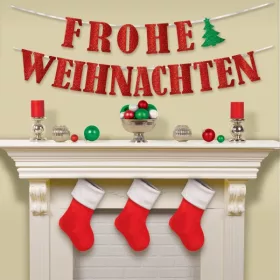 Frohe Weihnachten Red papír felirat 365 cm