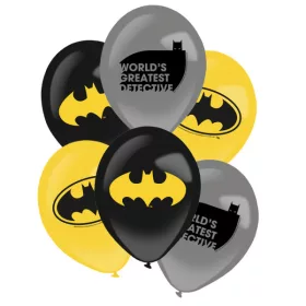 Batman City léggömb, lufi 6 db-os 11 inch (27,5 cm)