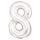Fehér Lustre White 8-as szám fólia lufi 86 cm
