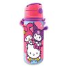 Hello Kitty Friends alumínium szívószálas kulacs akasztóval 600 ml