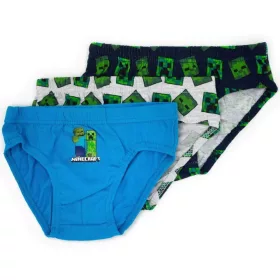   Minecraft Creeper gyerek fehérnemű, alsó 3 darab/csomag 6 - 12 év / 116 - 152 cm
