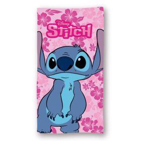   Disney Lilo és Stitch, A csillagkutya Floral Love fürdőlepedő, strand törölköző 70x140cm (Fast Dry)