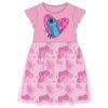 Disney Lilo és Stitch, A csillagkutya Pink Leaf gyerek nyári ruha 2 - 6 év / 92 - 116 cm