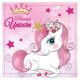 Unikornis Princess kéztörlő, arctörlő, törölköző 30x30cm