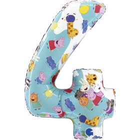 Peppa malac Blue 4-es szám fólia lufi 66 cm