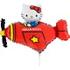 Hello Kitty Airplane Red mini fólia lufi 35 cm (WP)