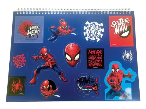 Pókember Miles Morales A/4 spirál vázlatfüzet 40 lapos matricával