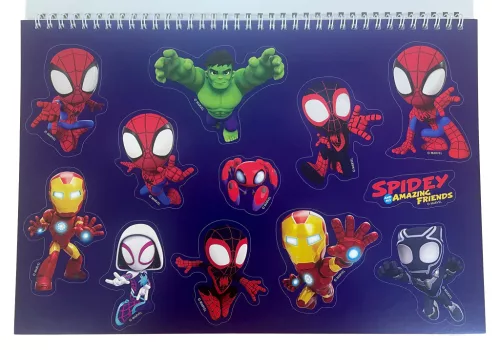 Pókember Spidey Web A/4 spirál vázlatfüzet 40 lapos matricával