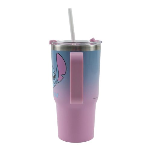 Disney Lilo és Stitch, A csillagkutya Alien 626 rozsdamentes acél thermo szívószálas kulacs 520 ml
