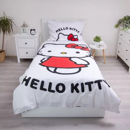 Hello Kitty White ágyneműhuzat 140×200cm, 70×90 cm