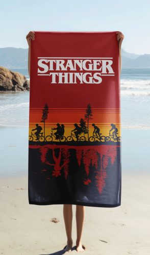 Stranger Things Upside Down fürdőlepedő, strand törölköző 70x140cm