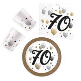   Happy Birthday 70 Milestone party szett 36 db-os 23 cm-es tányérral