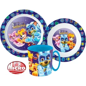   Mancs Őrjárat Mighty Pups étkészlet, micro műanyag szett bögrével 350 ml