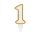 Arany csillámos 1-es Gold számgyertya, tortagyertya