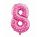 Rózsaszín Pink with Hearts 8-as szám fólia lufi 61 cm