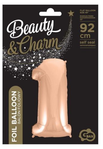 Rose Gold 1-es szám fólia lufi 92 cm