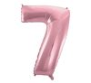 Rózsaszín Light Pink 7-es szám fólia lufi 92 cm