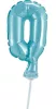 Kék 0-ás Light Blue szám fólia lufi tortára 13 cm