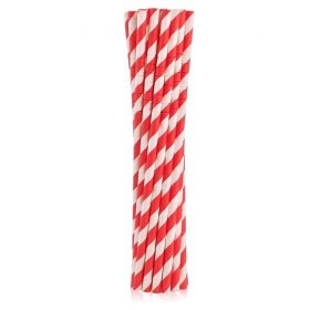 Piros Red Stripes rugalmas papír szívószál 12 db-os