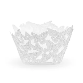 Pillangó White muffin dísz 6 db-os