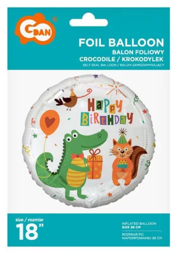 Krokodil Happy Birthday Crocodile Party fólia lufi 36 cm