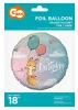 Róka Happy Birthday Fox Pastel fólia lufi 36 cm