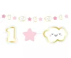 Első születésnap Pink 1st Birthday mini girland 120 cm