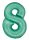 Menta 8-as Mint Mat szám fólia lufi 76 cm