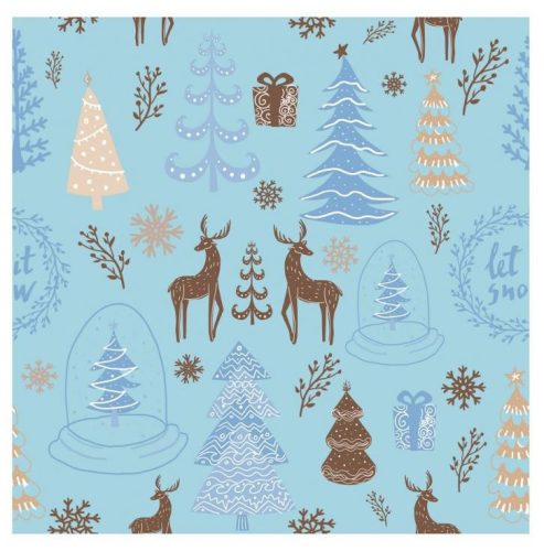 Karácsonyi Hello Winter Blue szalvéta 20 db-os 33x33 cm