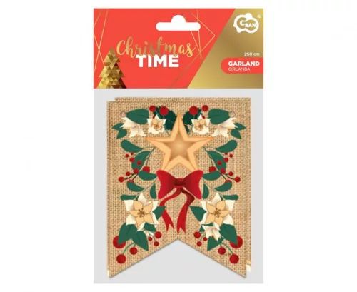 Merry Christmas Brown Bow felirat 250 cm