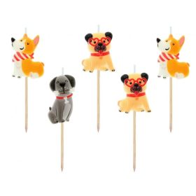 Kutyás Corgi tortagyertya, gyertya szett 5 db-os