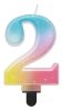 Színes 2-es Pastel Ombre számgyertya, tortagyertya