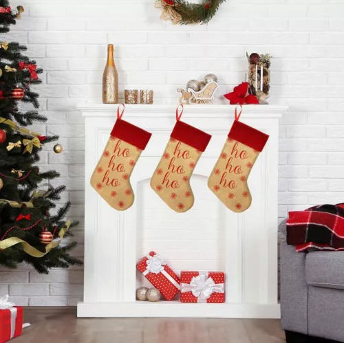 Karácsonyi Ho-Ho-Ho kandalló zokni, csizma 46 cm