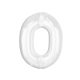 Fehér B&C White 0-ás szám fólia lufi 92 cm