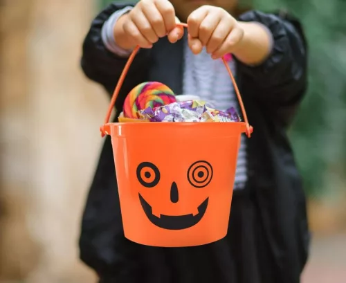 Halloween Tök Crazy cukorka gyűjtő vödör 14,5x11,5 cm
