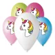 Unikornis Multicolor léggömb, lufi 5 db-os 12 inch (30cm)
