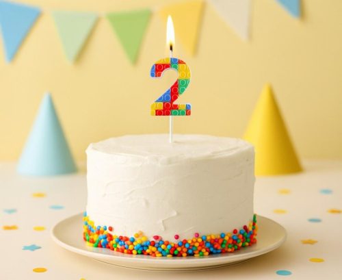 Építőkocka 2-es Pick Blocks tortagyertya, számgyertya