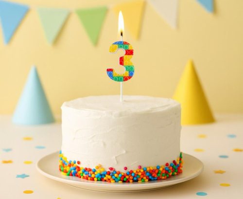 Építőkocka 3-as Pick Blocks tortagyertya, számgyertya