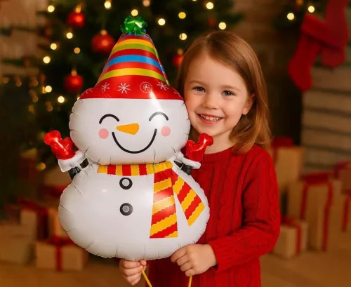 Hóember Happy fólia lufi 81 cm