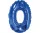 Kék Blue 0-ás mini szám fólia lufi 35 cm